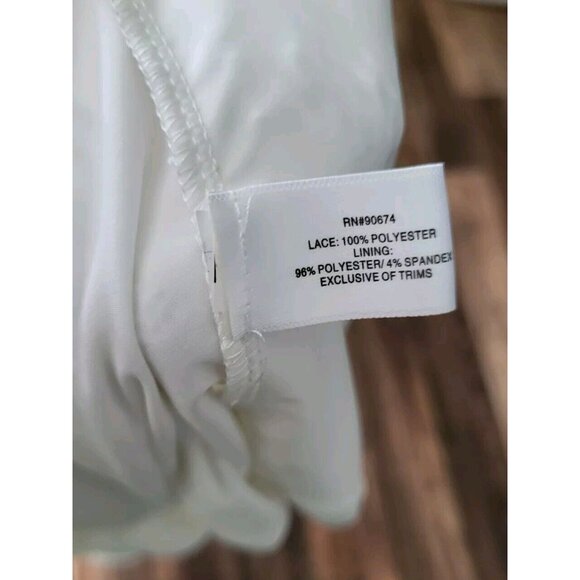 Boston Proper White Lace And Fringe Cold Shoulder Top Western Cowgirl Sz M - Picture 7 of 7